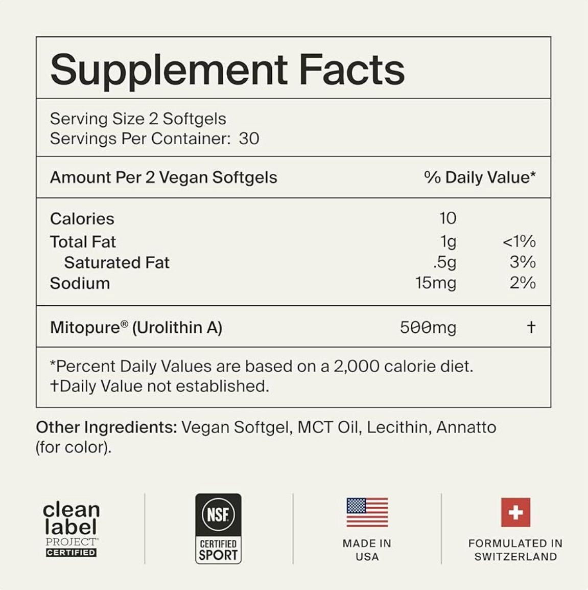 Time Line Mitopure 500mg (60 cápsulas) - Energía Celular Premium - Suplemento Dietario