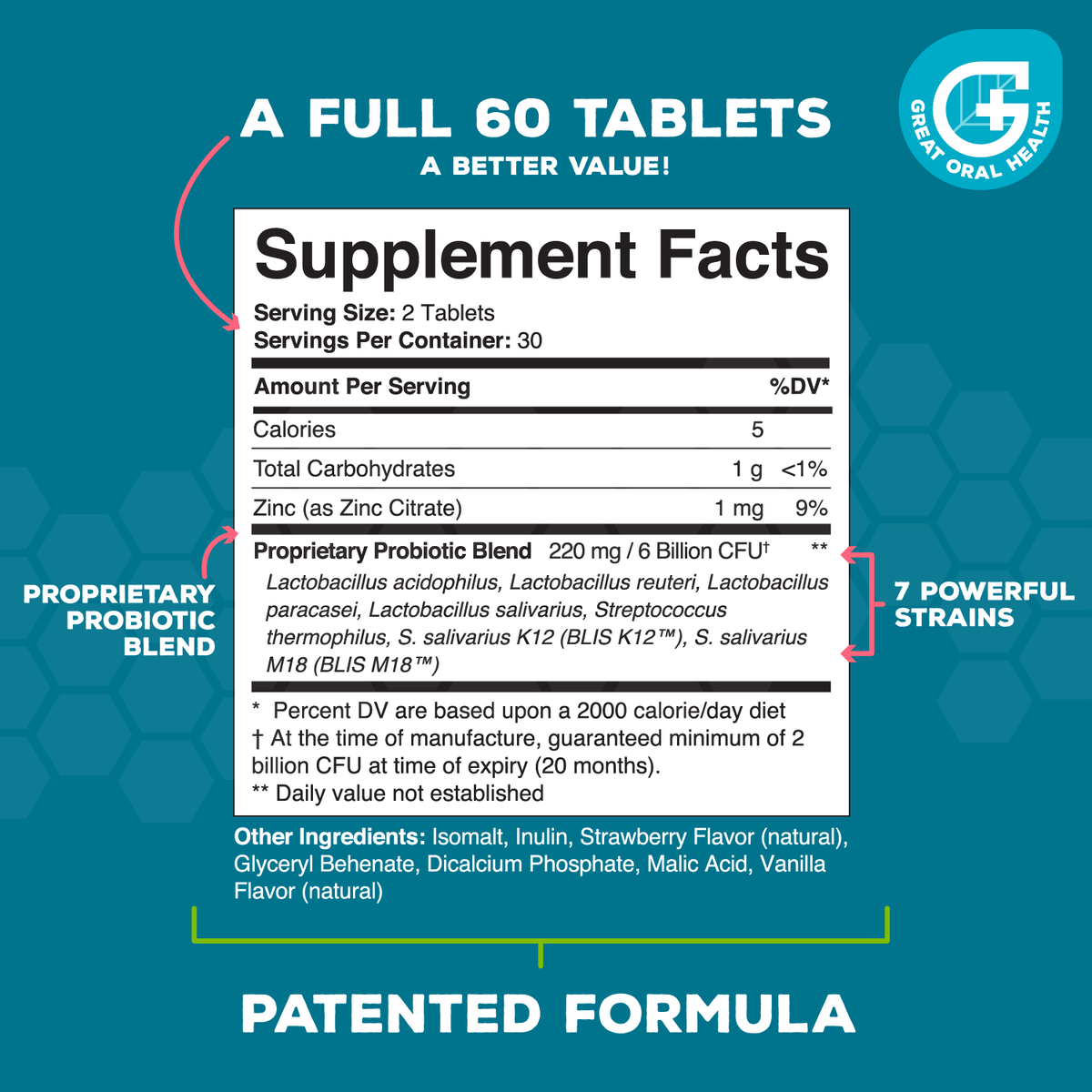 Great Oral Health - Probiótico oral masticable