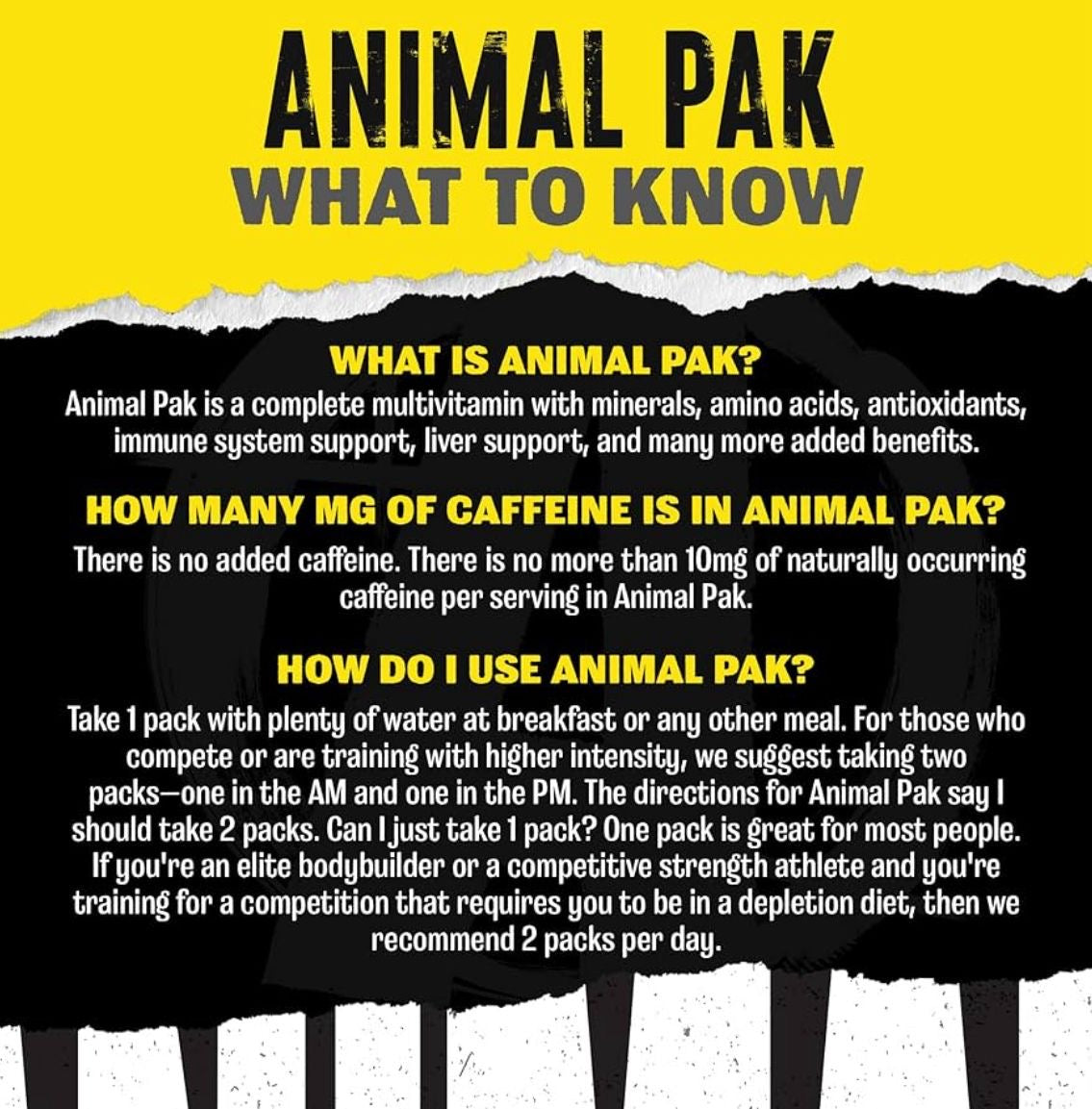 Animal Pak Ultimate Foundation - 44 packs - Multivitamínico Deportivo Completo