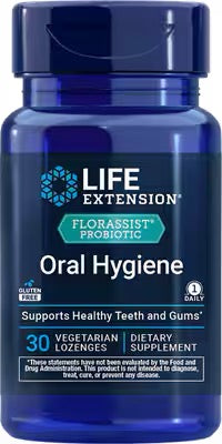 Higiene bucal probiótica FLORASSIST® Life Extension (30 pastillas vegetarianas)